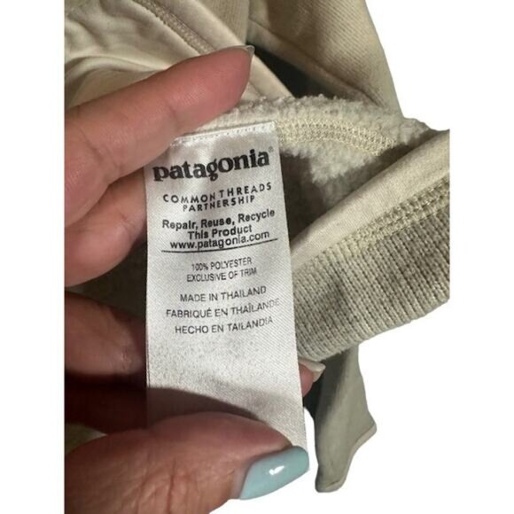 Patagonia White Mock Neck Better Sweater Full Zip Fleece Jacket Women Sz M - Picture 10 of 11